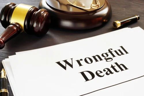 Papers represent a Tennessee wrongful death lawsuit after a fatal car accident
